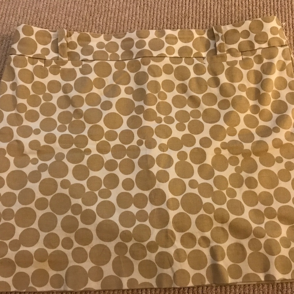 Tan and white j crew stretch skirt